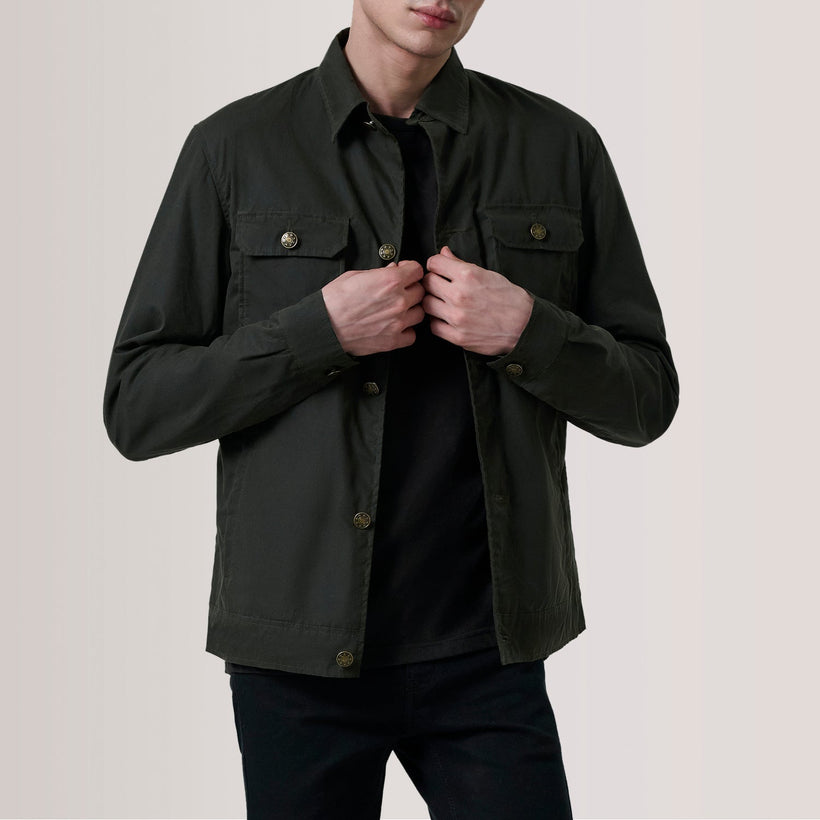 Irwin Olive Waxed Canvas Field Veste en Cuir pour Homme