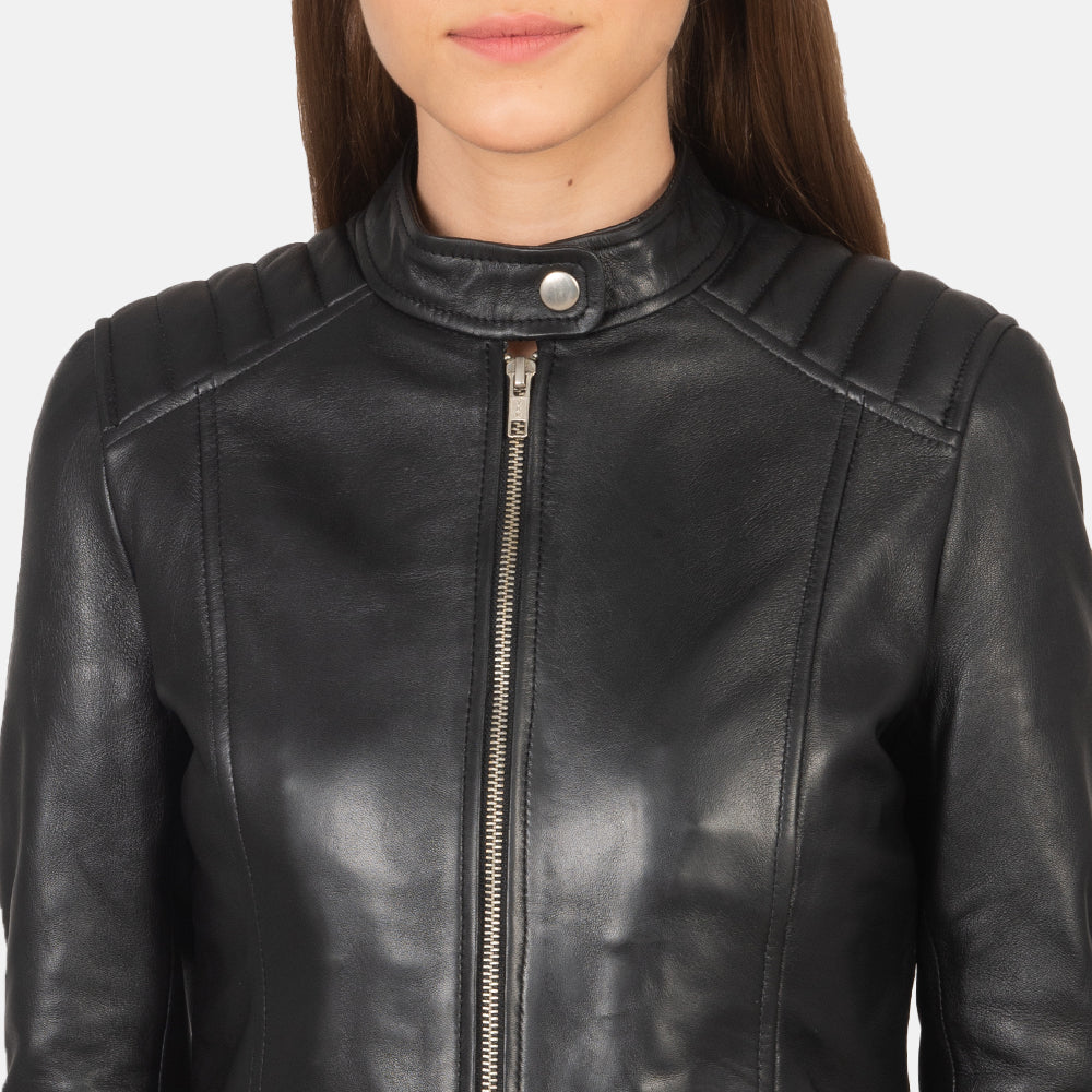Kelsee Leather Biker Jacket – alternate product view 6