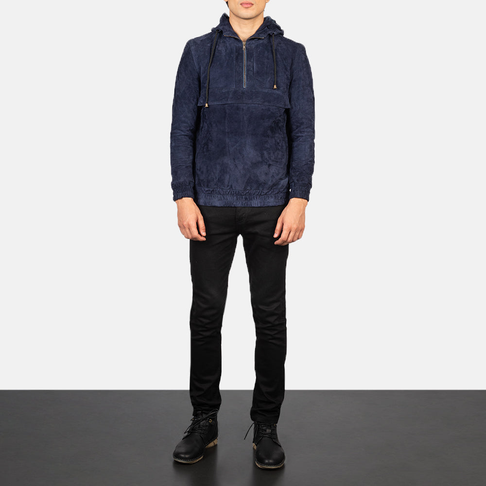Kenton Hooded Veste en Cuir pour Homme – Vue produit alternative 3