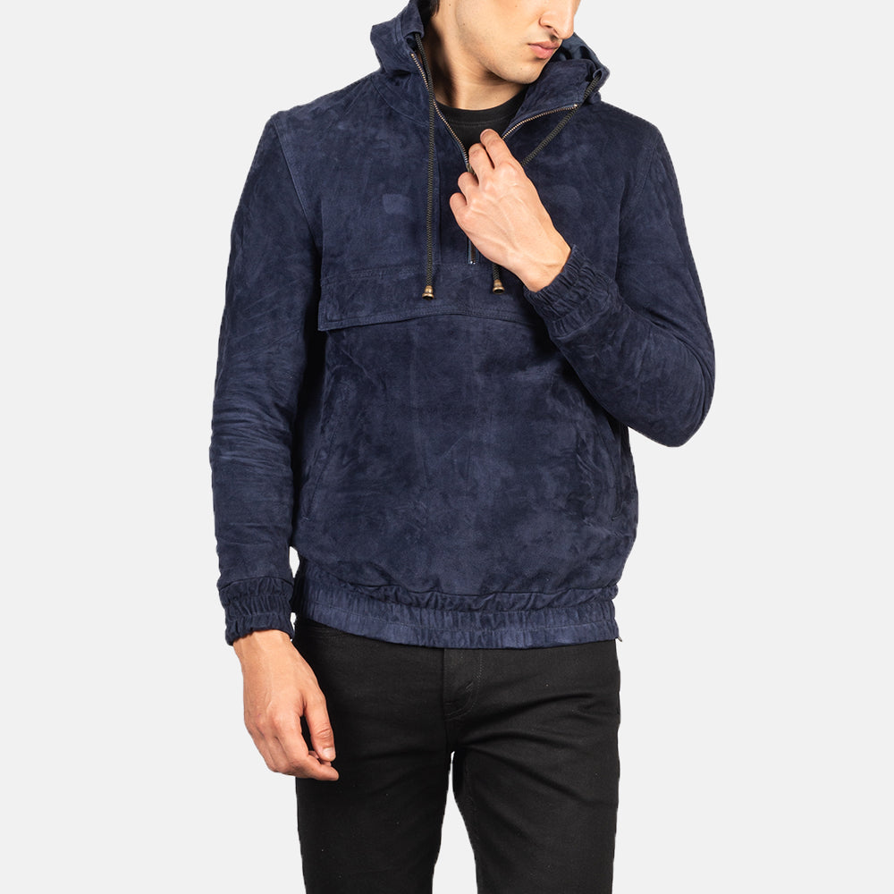 Kenton Hooded Veste en Cuir pour Homme – Vue produit alternative 4