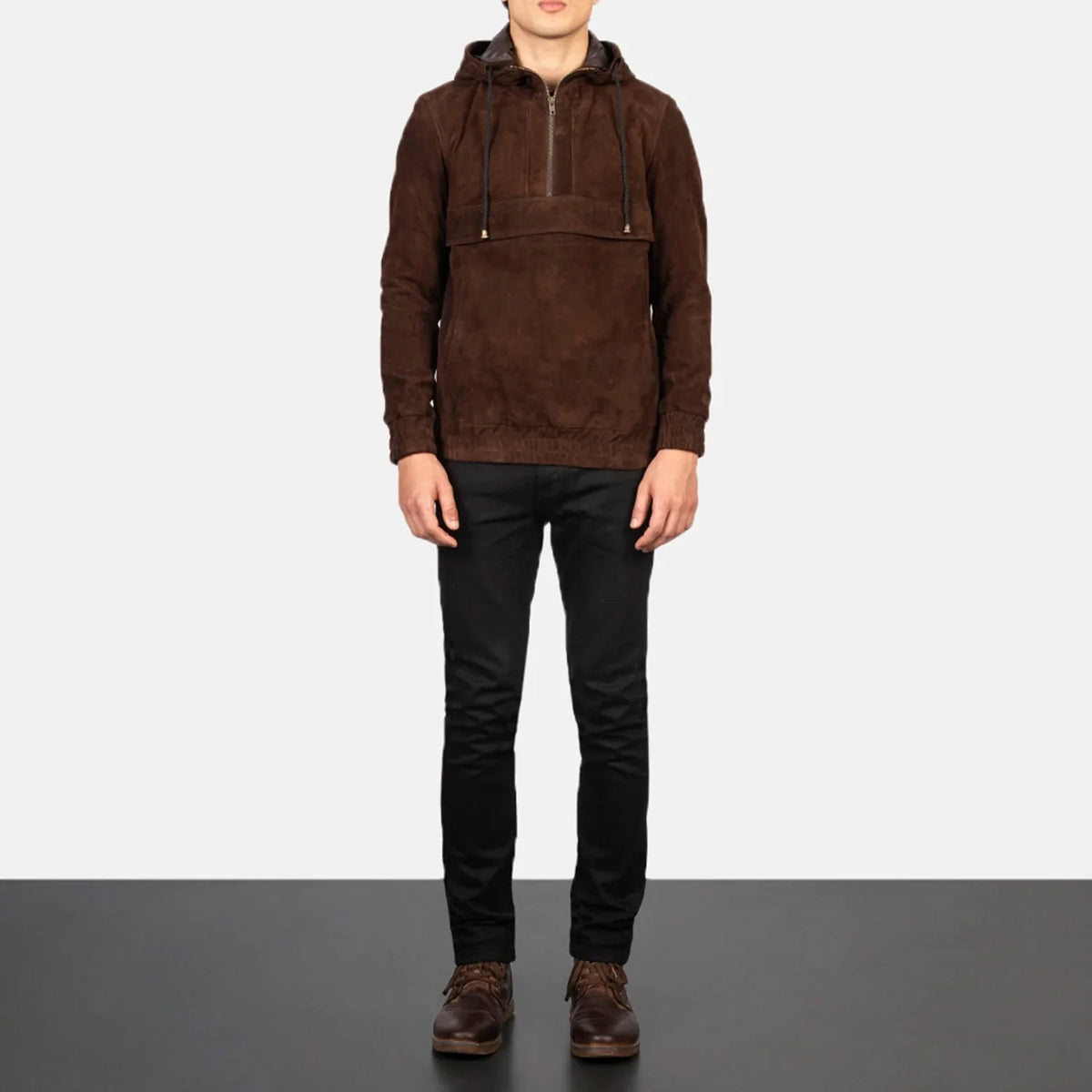 Kenton Hooded Veste en Cuir pour Homme – Vue produit alternative 3