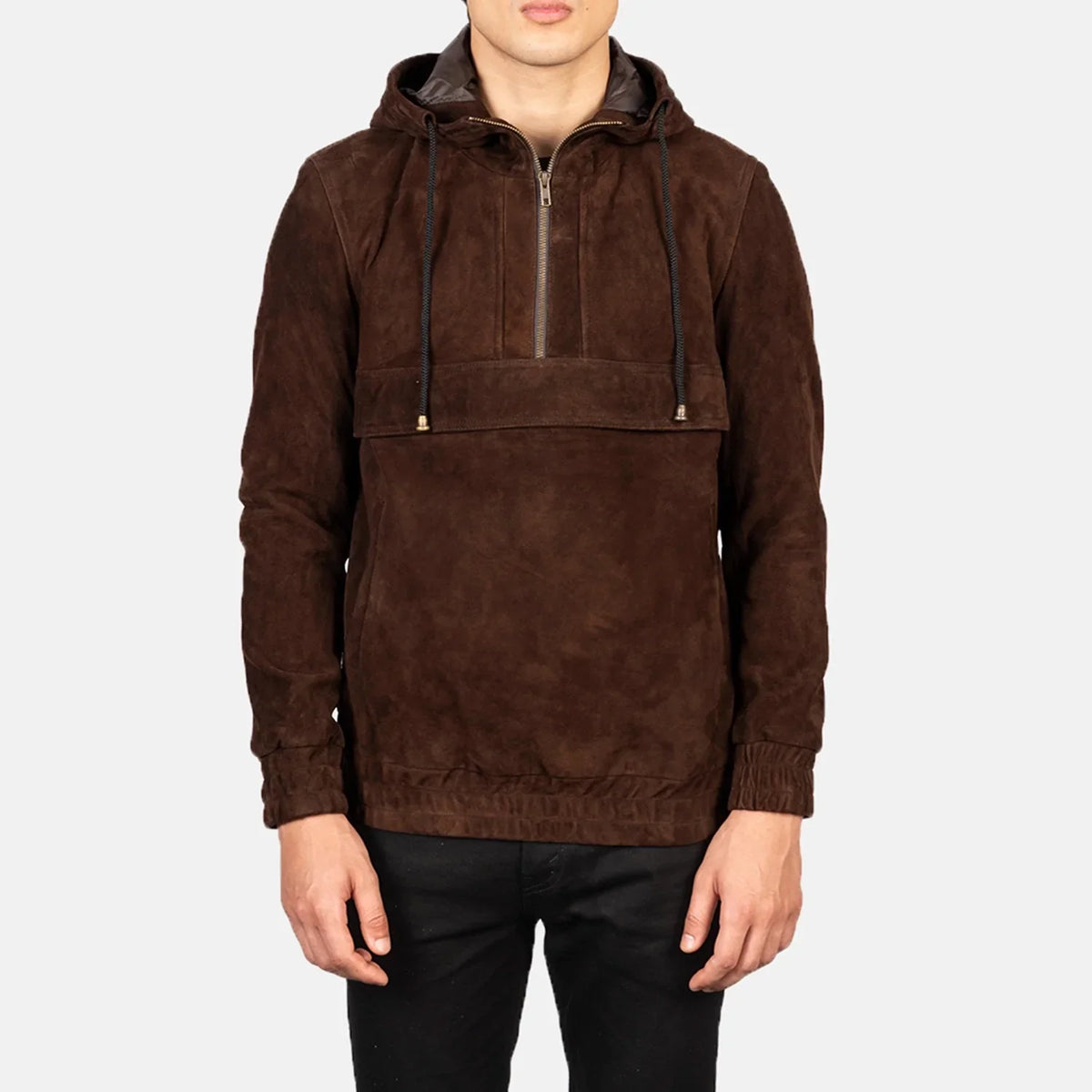 Kenton Hooded Veste en Cuir pour Homme – Vue produit alternative 4