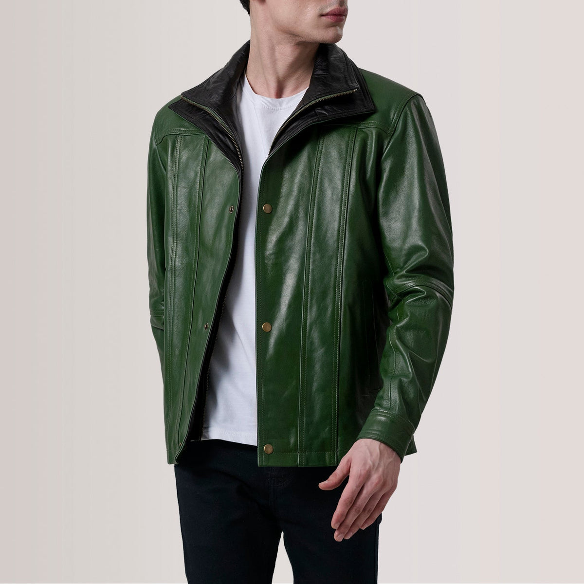 Klen Veste en Cuir pour Homme – Vue produit alternative 1