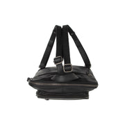 Floran Full-Grain Leather Backpack pour Femme - Structured Side Profile Showing Gusset Depth &amp; Expansion Capacity