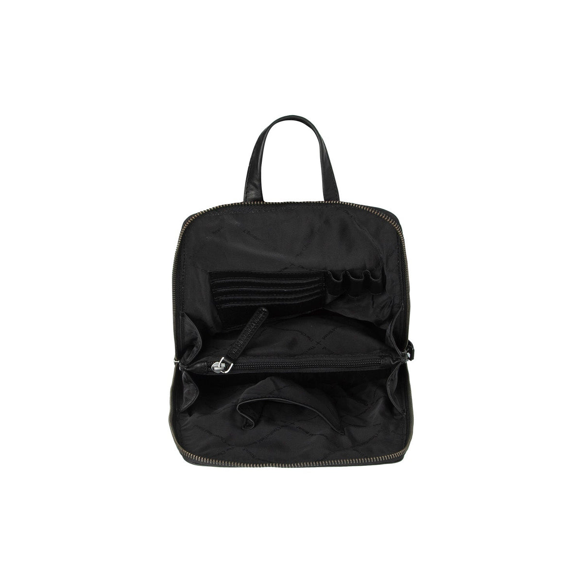 Solid Antique Brass Hardware &amp; Heavy-Duty Dual Zipper Detail on Linford Full-Grain Leather Backpack pour Femme