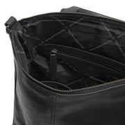 Solid Antique Brass Hardware &amp; Heavy-Duty Dual Zipper Detail on Manchester Full-Grain Leather Backpack pour Femme