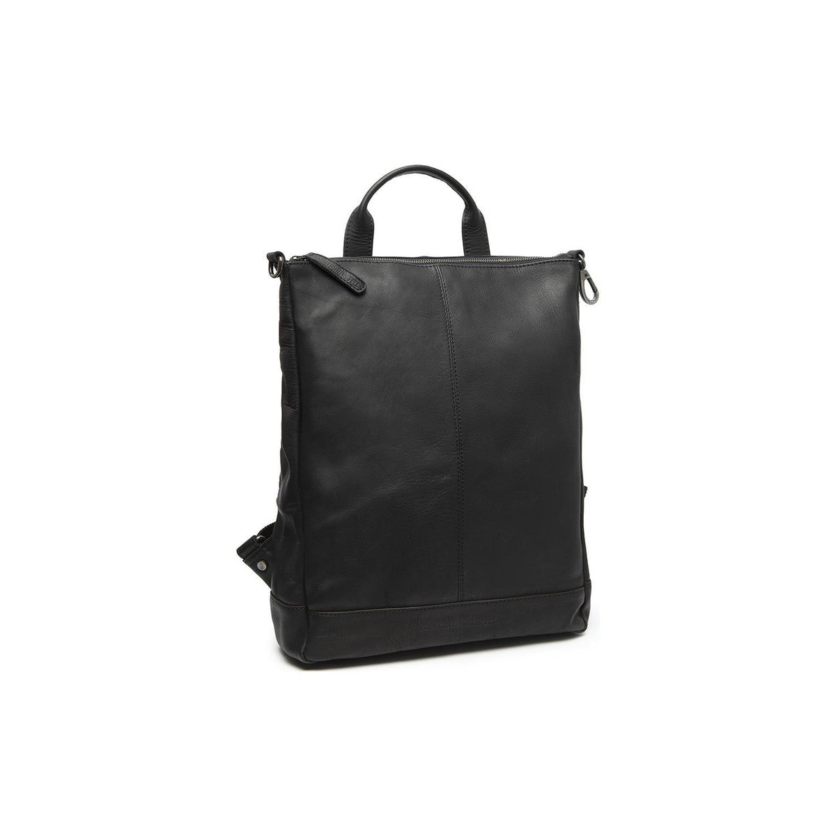 Manchester Full-Grain Leather Backpack pour Femme - Structured Side Profile Showing Gusset Depth &amp; Expansion Capacity