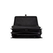 Solid Antique Brass Hardware &amp; Heavy-Duty Dual Zipper Detail on Glenwood Full-Grain Leather Briefcase pour Homme