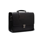 Glenwood Full-Grain Leather Briefcase pour Homme in Classic 100% Full-Grain Leather - Full Exterior Front Profile View | Acheter en ligne