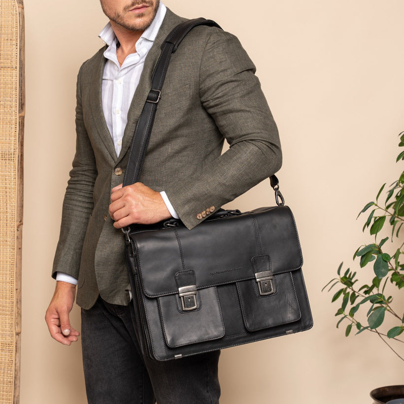 Springfield Full-Grain Leather Briefcase pour Femme
