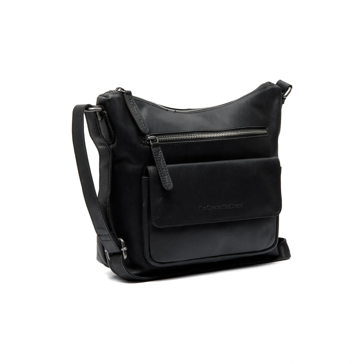 Hailey Full-Grain Leather Crossbody Bag pour Femme in Classic 100% Full-Grain Leather - Full Exterior Front Profile View | Acheter en ligne
