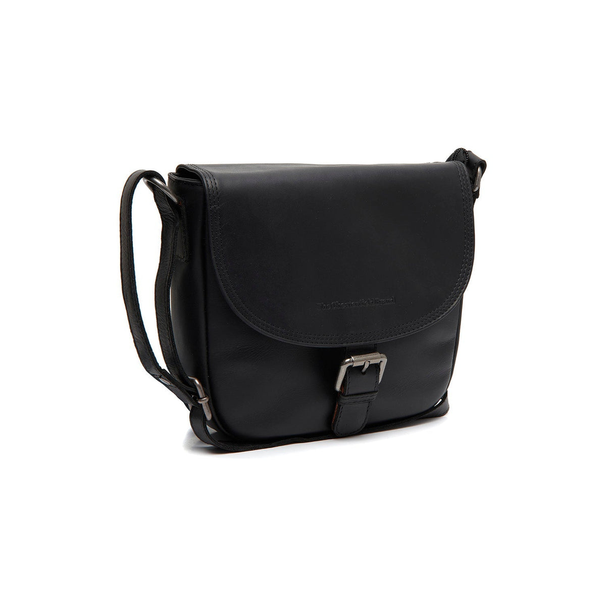 Lucian Full-Grain Leather Crossbody Bag pour Femme in Classic 100% Full-Grain Leather - Full Exterior Front Profile View | Acheter en ligne