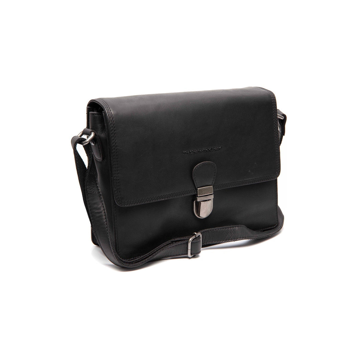 Lunor Full-Grain Leather Crossbody Bag pour Femme in Classic 100% Full-Grain Leather - Full Exterior Front Profile View | Acheter en ligne
