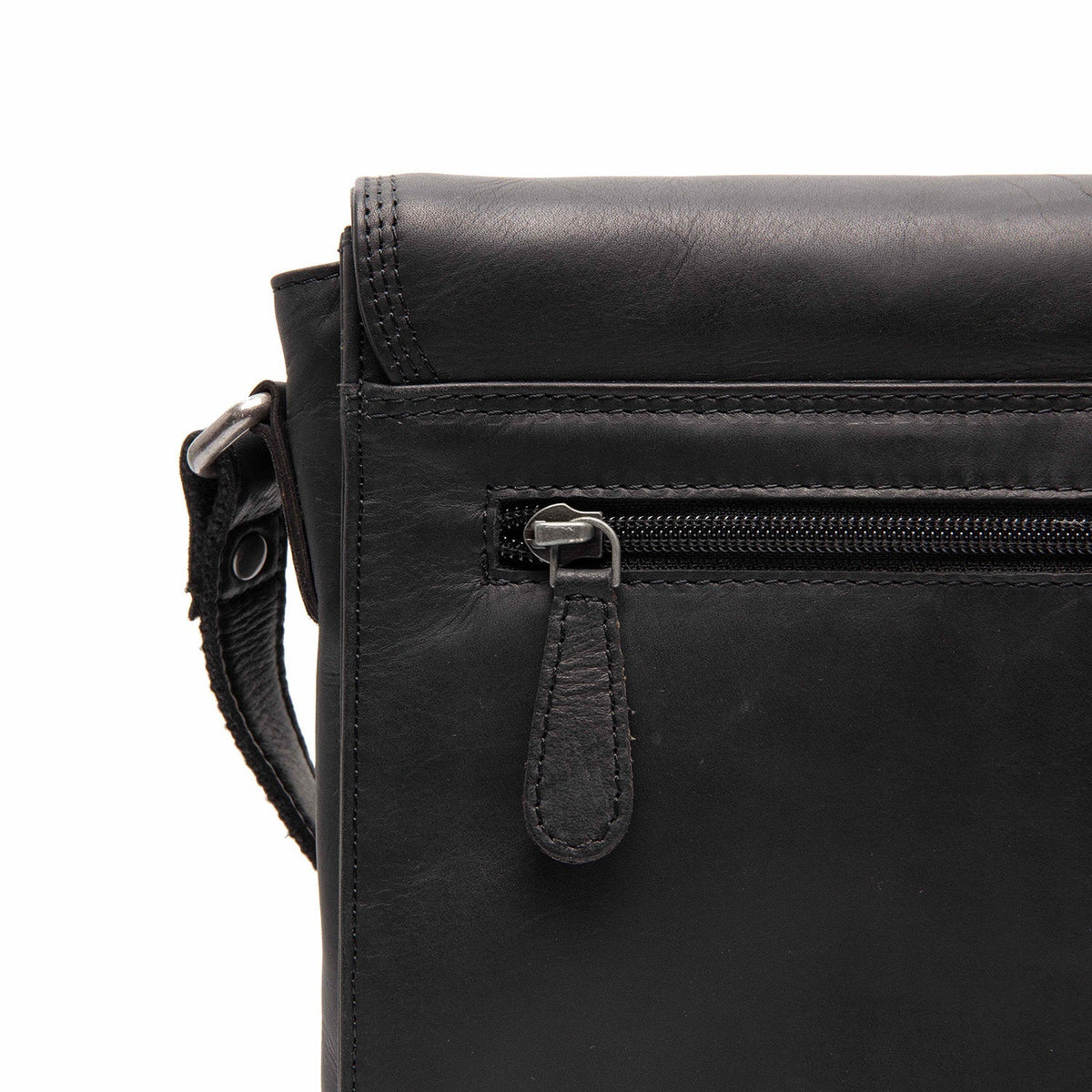 Lunor Full-Grain Leather Crossbody Bag pour Femme - Structured Side Profile Showing Gusset Depth &amp; Expansion Capacity