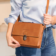 Lunor Full-Grain Leather Crossbody Bag pour Femme – Vue produit alternative 2