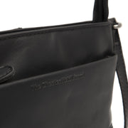 Solid Antique Brass Hardware &amp; Heavy-Duty Dual Zipper Detail on Salerno Full-Grain Leather Crossbody Bag pour Femme