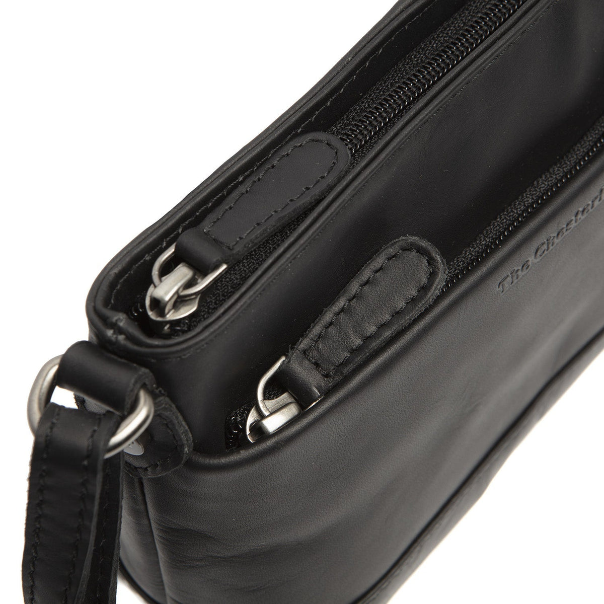 Salerno Full-Grain Leather Crossbody Bag pour Femme - Structured Side Profile Showing Gusset Depth &amp; Expansion Capacity