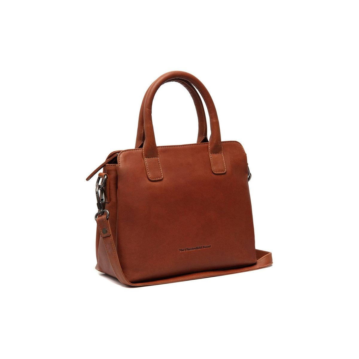 Tailored Rib Cuffs &amp; Hem Craftsmanship Construction Detail on Hermosa Full-Grain Leather Handbag pour Femme