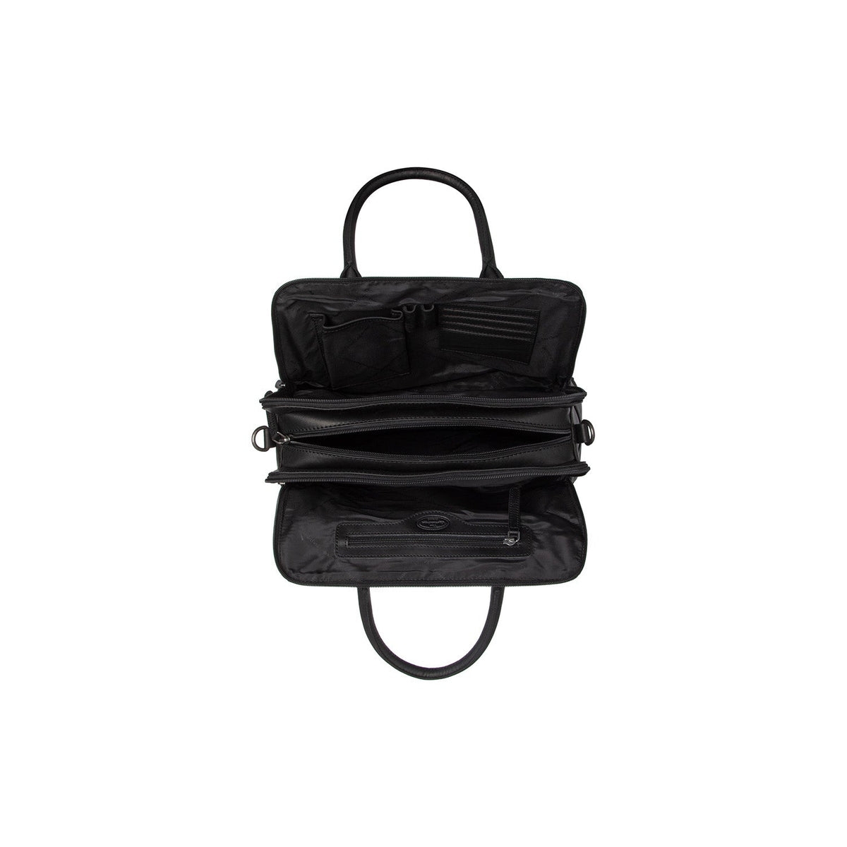 Vue détaillée of Classic Collar &amp; Heavy-Duty Zipper Hardware on Layton Full-Grain Leather Handbag pour Femme