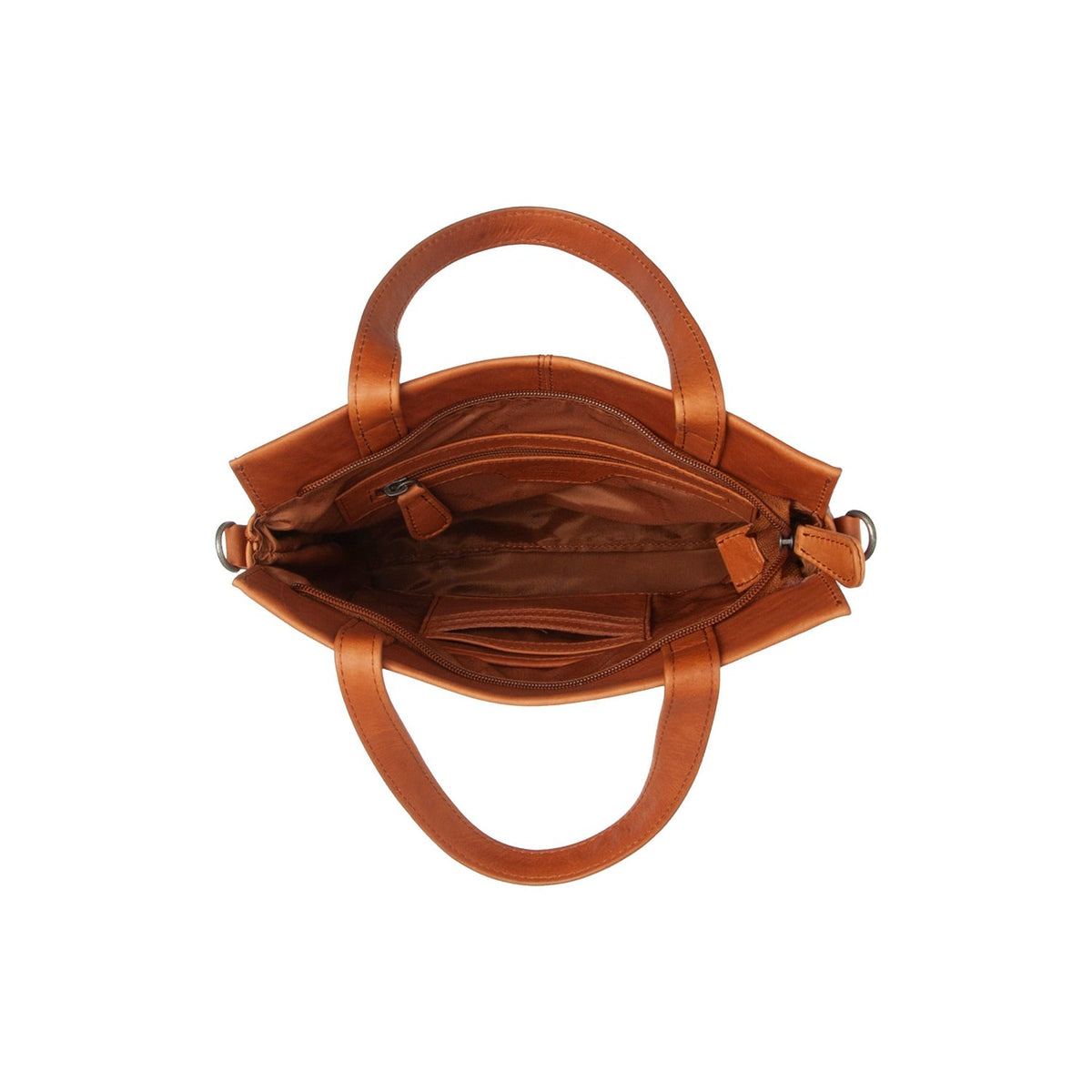 Vue détaillée of Classic Collar &amp; Heavy-Duty Zipper Hardware on Rivington Full-Grain Leather Handbag pour Femme