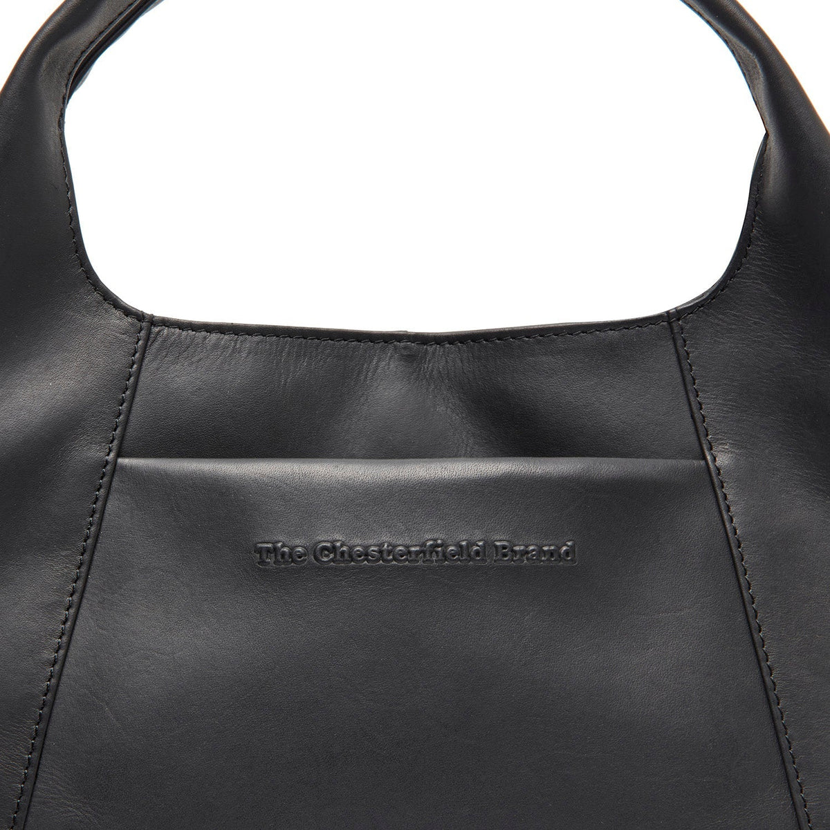 
Vue détaillée of Classic Collar & Heavy-Duty Zipper Hardware on Salina Sac à main en cuir pleine fleur