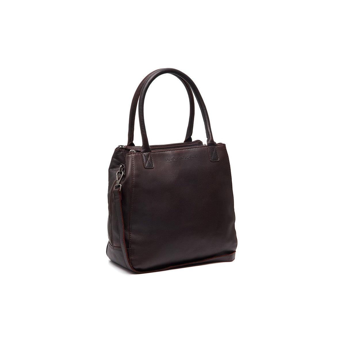 Tailored Rib Cuffs &amp; Hem Craftsmanship Construction Detail on Solvin Full-Grain Leather Handbag pour Femme