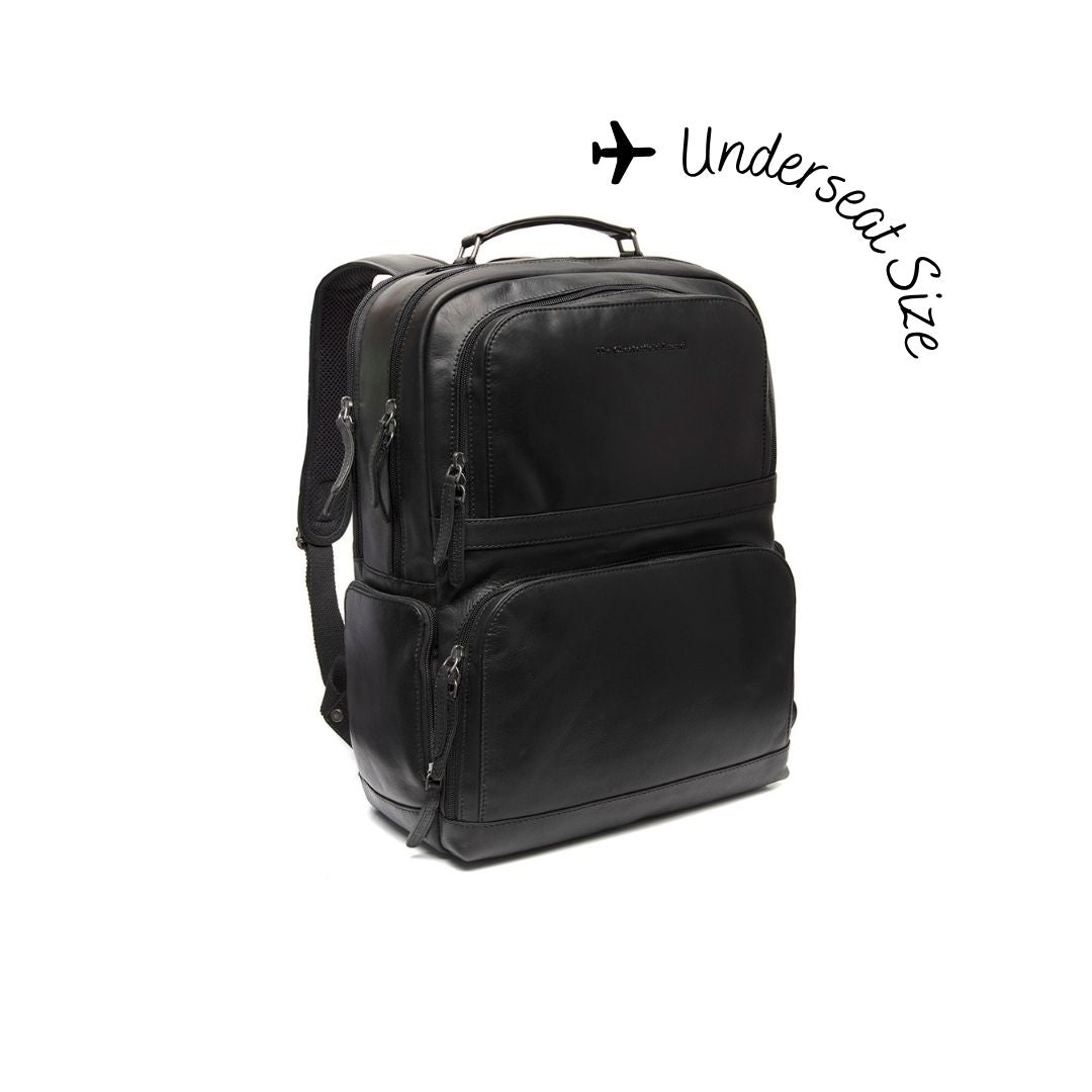 Lennox Full-Grain Leather Laptop Backpack pour Femme in Classic 100% Full-Grain Leather - Full Exterior Front Profile View | Acheter en ligne