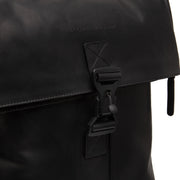 Solid Antique Brass Hardware &amp; Heavy-Duty Dual Zipper Detail on Savona Full-Grain Leather Laptop Backpack pour Femme