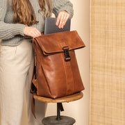 Savona Full-Grain Leather Laptop Backpack pour Femme – Vue produit alternative 3