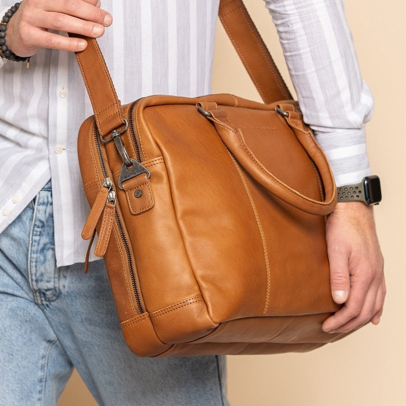 
Boston Sacoche d'ordinateur en cuir pleine fleur – alternate product view 2