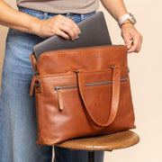 Elvas Full-Grain Leather Laptop Bag pour Femme – Vue produit alternative 2