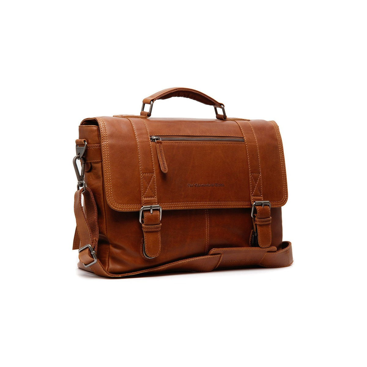 Imperia Full-Grain Leather Laptop Bag en cuir pleine fleur véritable 100% - Full Exterior Vue de face & silhouette ajustée | Acheter en ligne