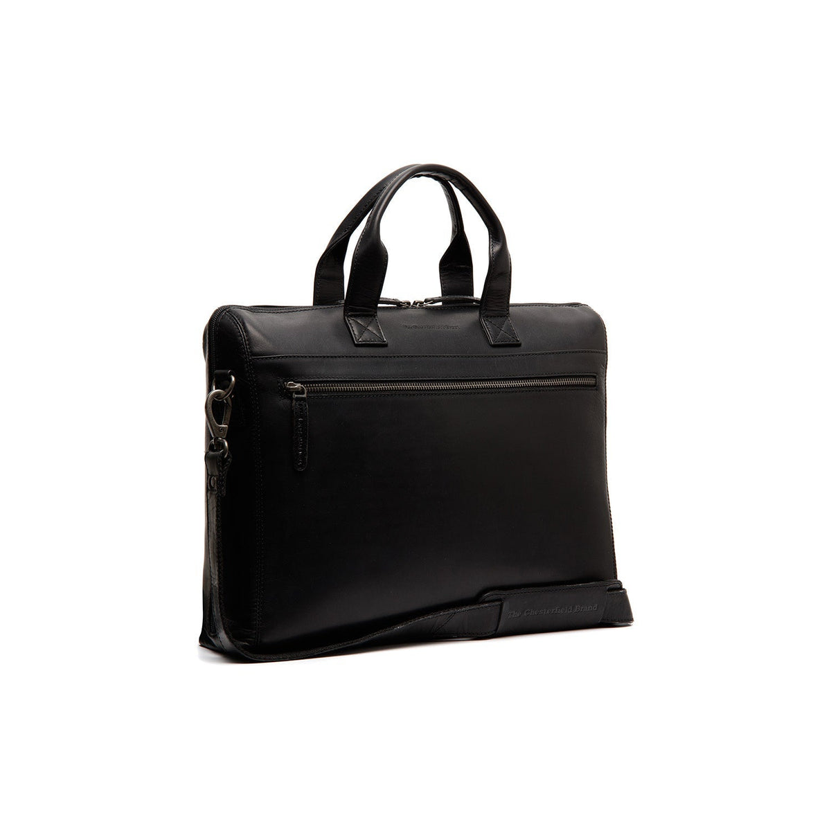 Levanto Full-Grain Leather Laptop Bag pour Femme in Classic 100% Full-Grain Leather - Full Exterior Front Profile View | Acheter en ligne