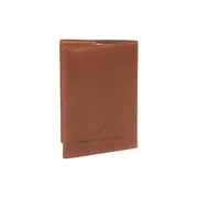 Cognac Leather Passport Case pour Femme, detail view 1