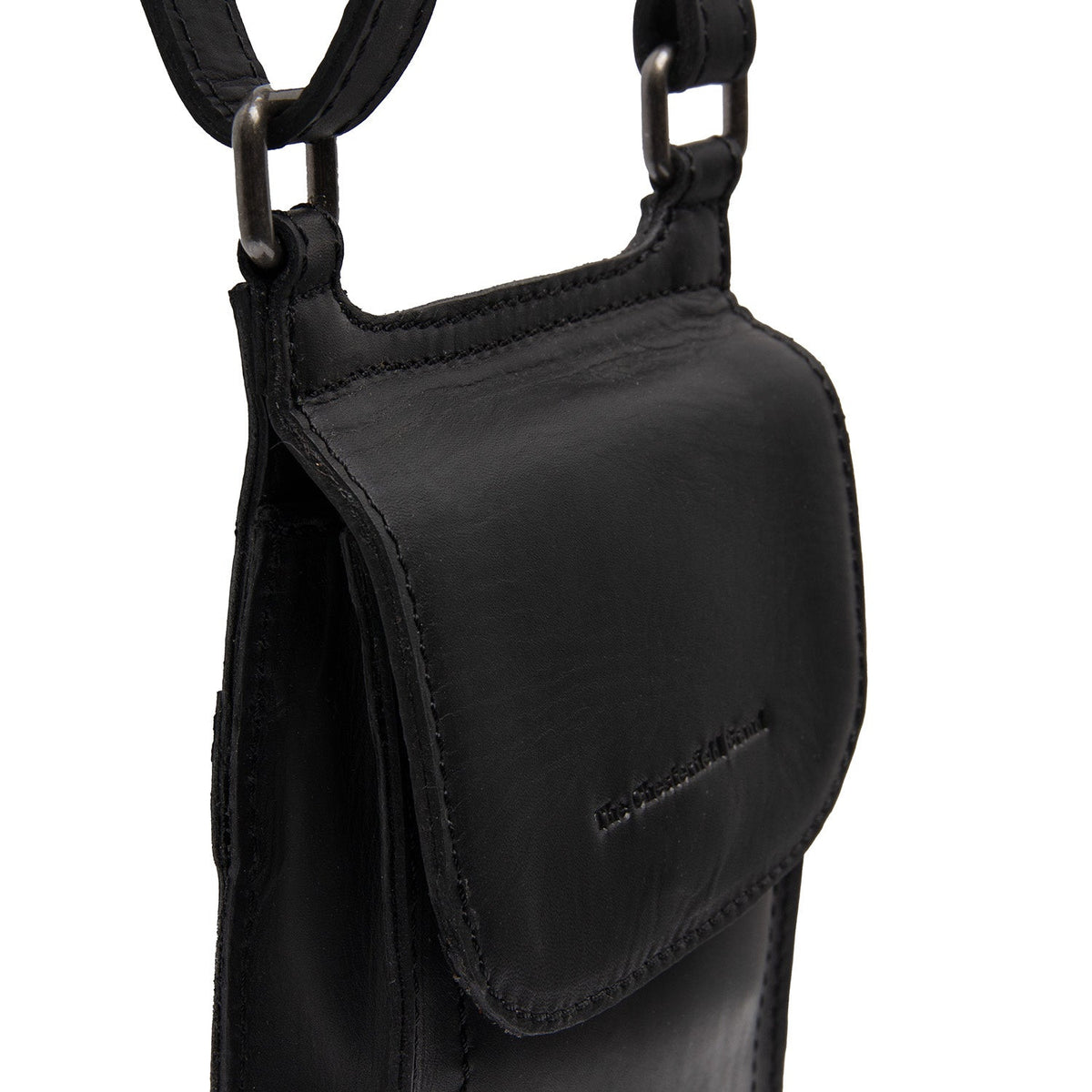 Nebra Full-Grain Leather Phone Bag pour Femme - Vue de profil avec coupe de manche ergonomique