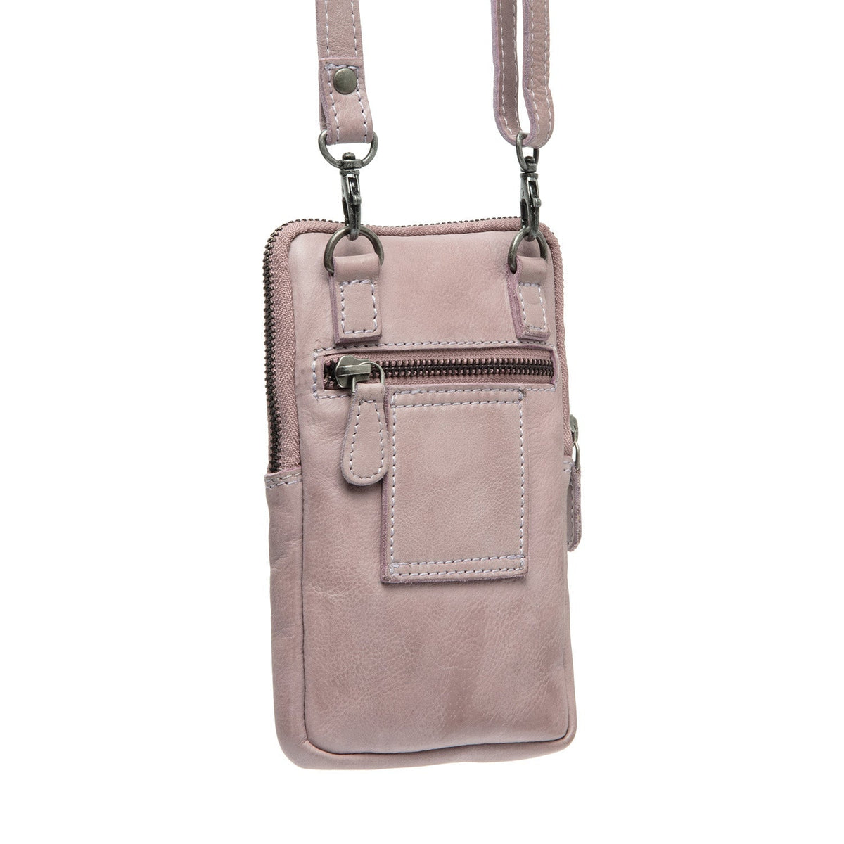 
Tailored Rib Cuffs & Hem Craftsmanship Construction Detail on Salta Cuir Pleine Fleur Phone Bag