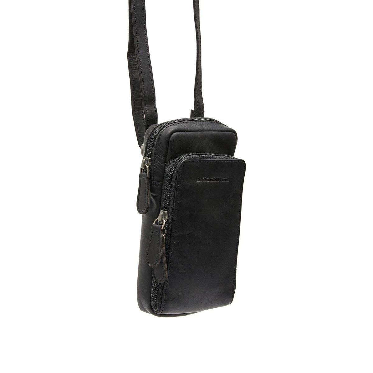 Valdes Full-Grain Leather Phone Bag pour Femme in Classic 100% Full-Grain Leather - Vue de face &amp; silhouette ajustée | Acheter en ligne