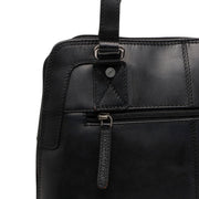 Seron Full-Grain Leather Shoulder Bag pour Femme - Structured Side Profile Showing Gusset Depth &amp; Expansion Capacity