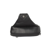 Leather Sling Bag Salla pour Femme - Structured Side Profile Showing Gusset Depth &amp; Expansion Capacity