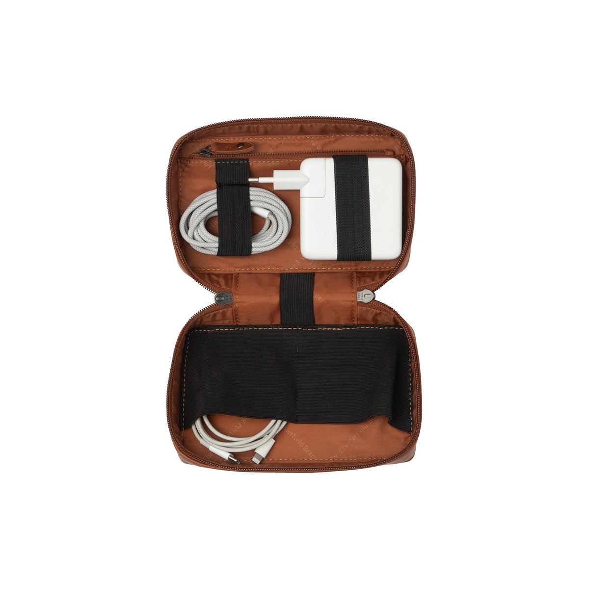 Cognac Leather Tech-Organizer Ardan pour Femme, front view