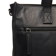 Adana Full-Grain Leather Tote Bag pour Femme - Structured Side Profile Showing Gusset Depth &amp; Expansion Capacity