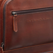 Vue détaillée of Classic Collar &amp; Heavy-Duty Zipper Hardware on Leather Trolley San Marino pour Femme