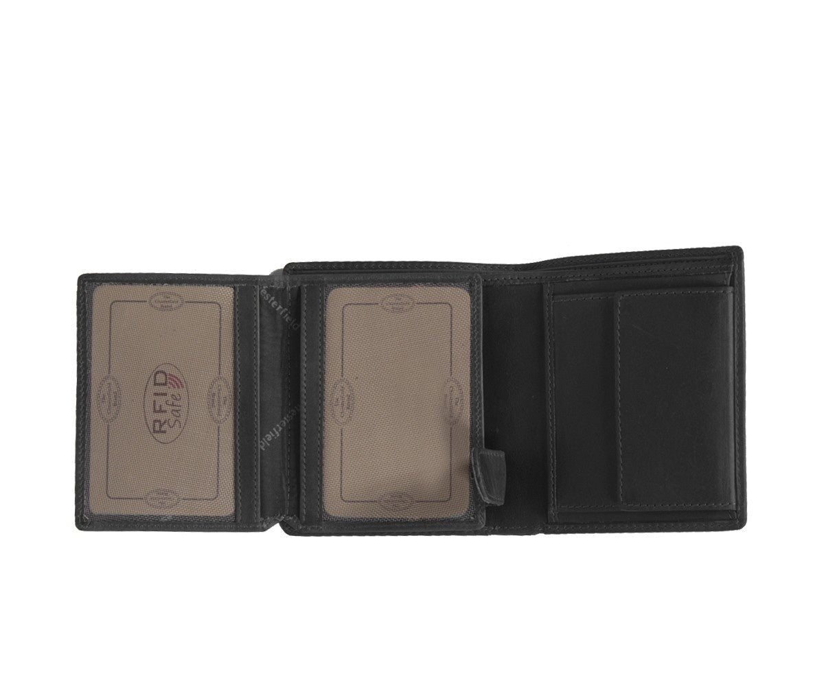 
Classic 100% Full-Grain leather Wallet - Perspective arrière montrant les bretelles en cuir renforcées