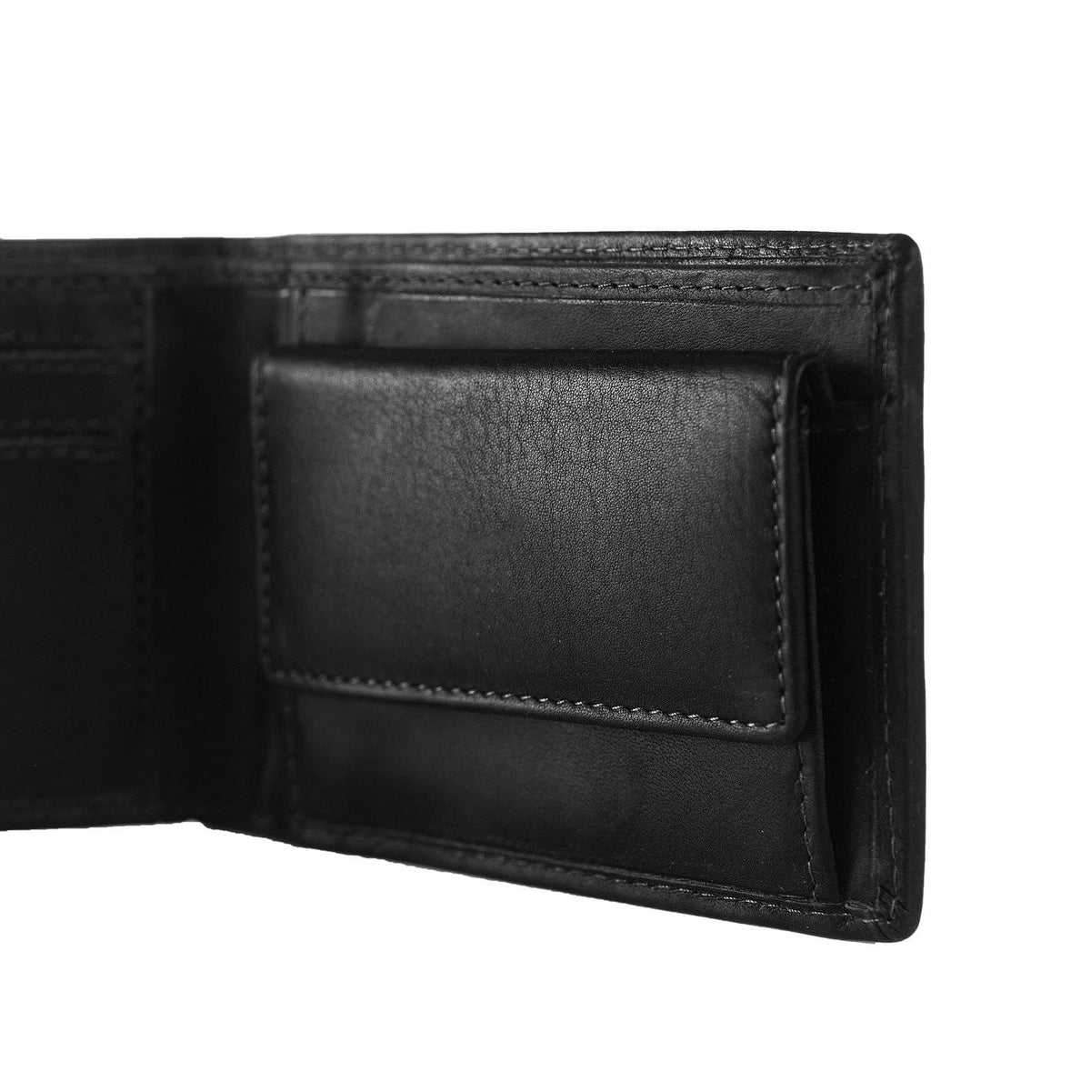 Enzo Full-Grain Portefeuille en Cuir pour Homme - Structured Side Profile Showing Gusset Depth &amp; Expansion Capacity