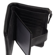 Solid Antique Brass Hardware &amp; Heavy-Duty Dual Zipper Detail on Landau Full-Grain Portefeuille en Cuir pour Femme