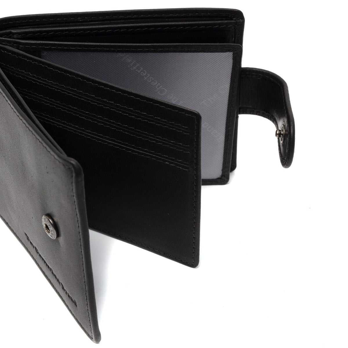Yamba Full-Grain Portefeuille en Cuir pour Homme - Structured Side Profile Showing Gusset Depth &amp; Expansion Capacity
