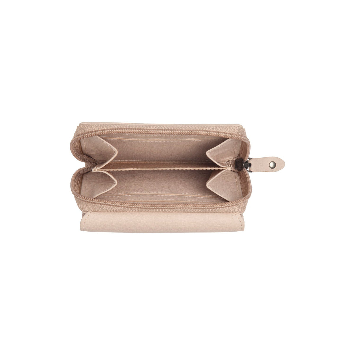 Solid Antique Brass Hardware &amp; Heavy-Duty Dual Zipper Detail on Zelan Full-Grain Portefeuille en Cuir pour Femme
