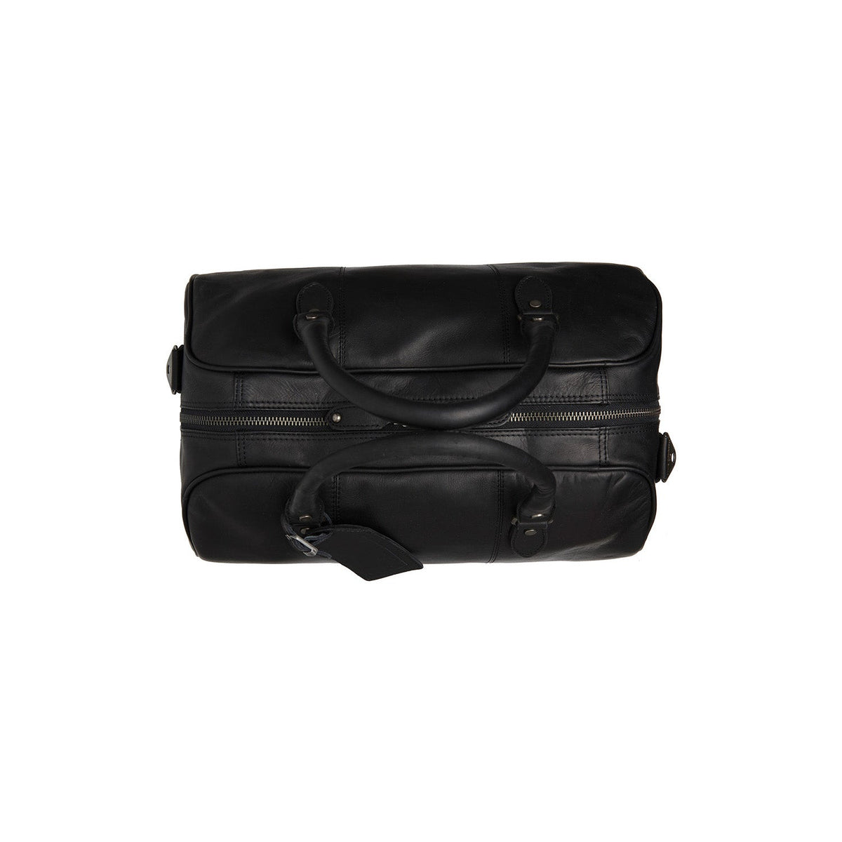 Liam Full-Grain Leather Weekender Bag pour Femme - Structured Side Profile Showing Gusset Depth &amp; Expansion Capacity
