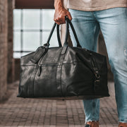 
Classic 100% Full-Grain Leather Duffle Bag - Perspective arrière montrant les bretelles en cuir renforcées