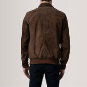 Lester Marron Suede Blouson Bomber en Cuir pour Homme – Vue produit alternative 5